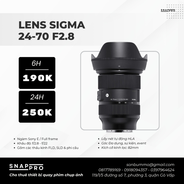 Lens Sigma 24-70mm F/2.8