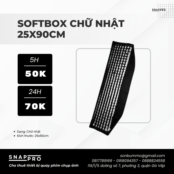 Softbox chữ nhật 25x90cm