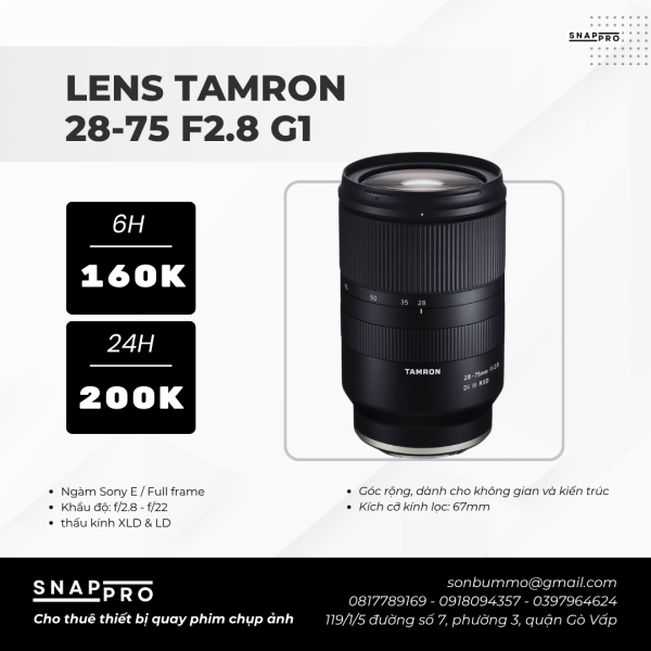 Lens Tamron 28-75mm F/2.8