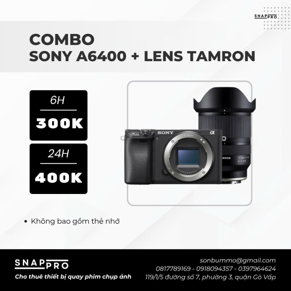 Camera Sony A6400 + Lens Tamron