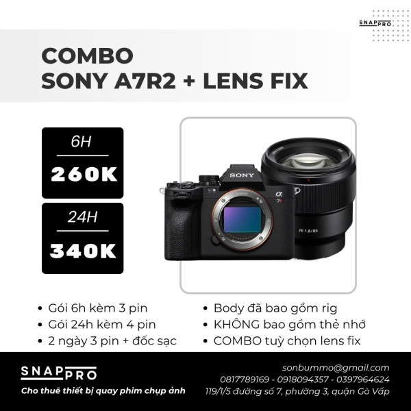 Camera Sony A7R2 + Lens fix