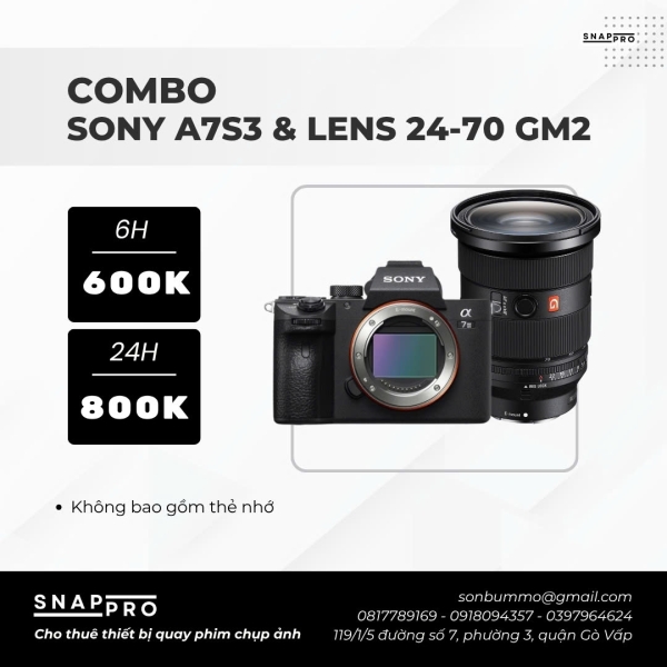 Camera A7S3 + Lens 24-70 GM2
