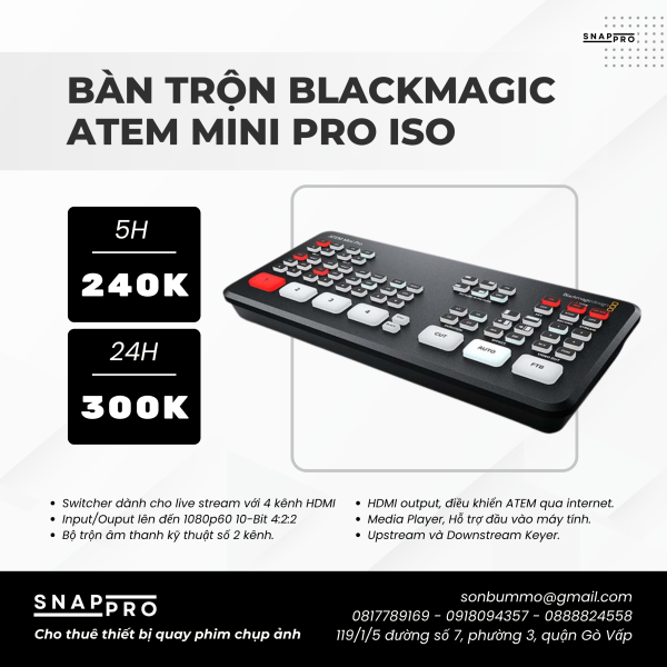 Bộ trộn hình Blackmagic ATEM Mini Pro Iso