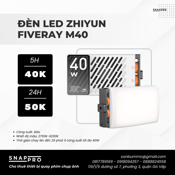 Đèn Led Zhiyun FIVERAY M40 Pocket Panel