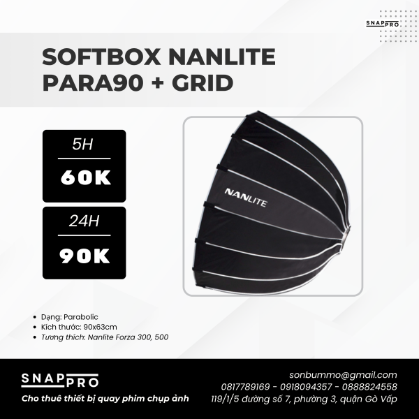 Softbox Nanlite 90cm Rapid Parabolic thao tác nhanh