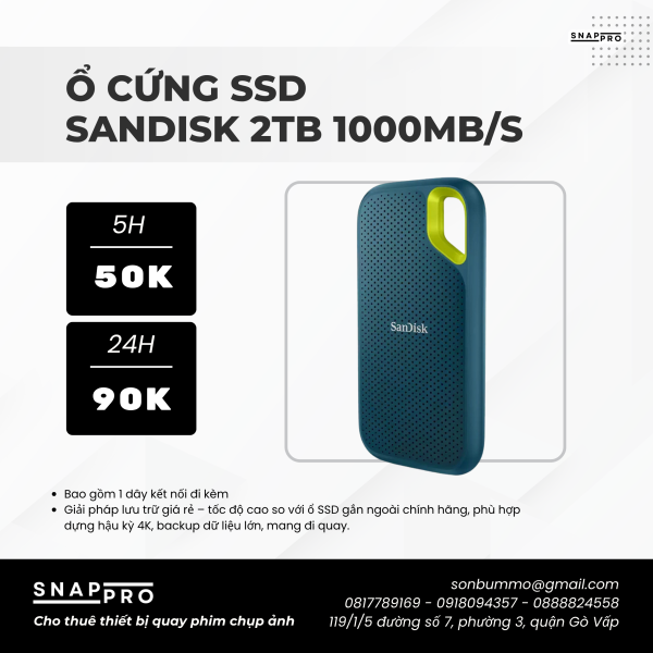 Ổ cứng SSD Sandisk 2TB 1000mb/s